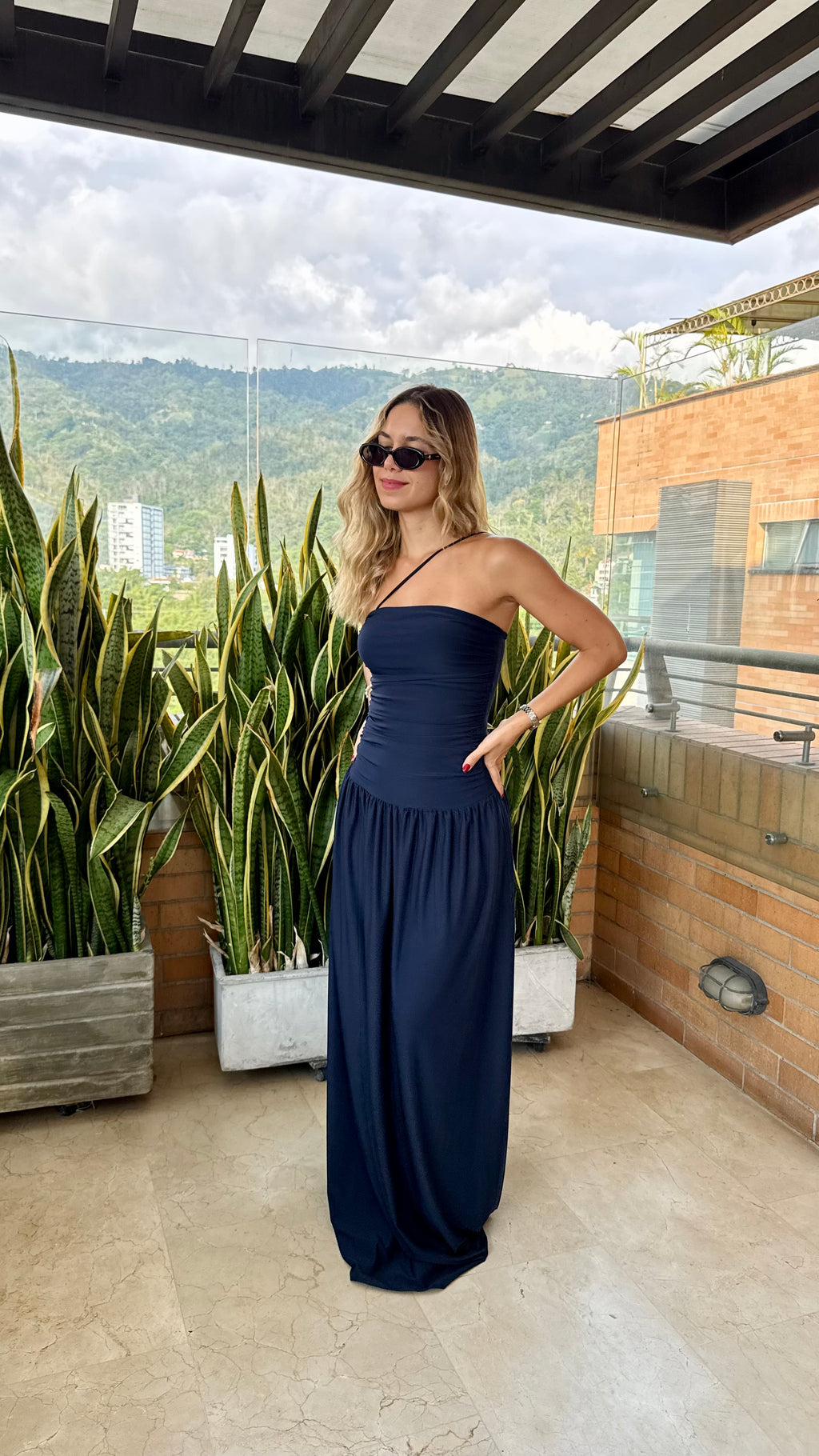 Vestido Tulia Azul Oscuro