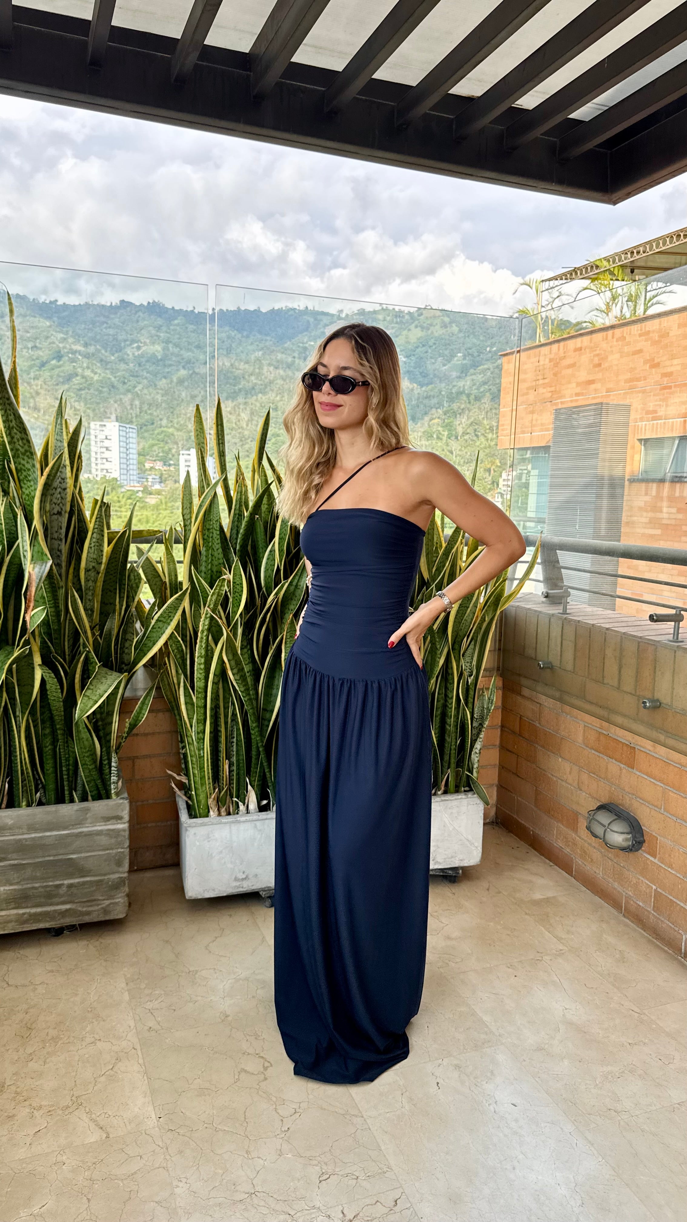 Vestido Tulia Azul Oscuro