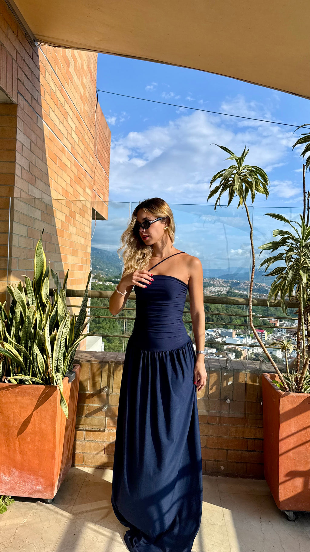 Vestido Tulia Azul Oscuro