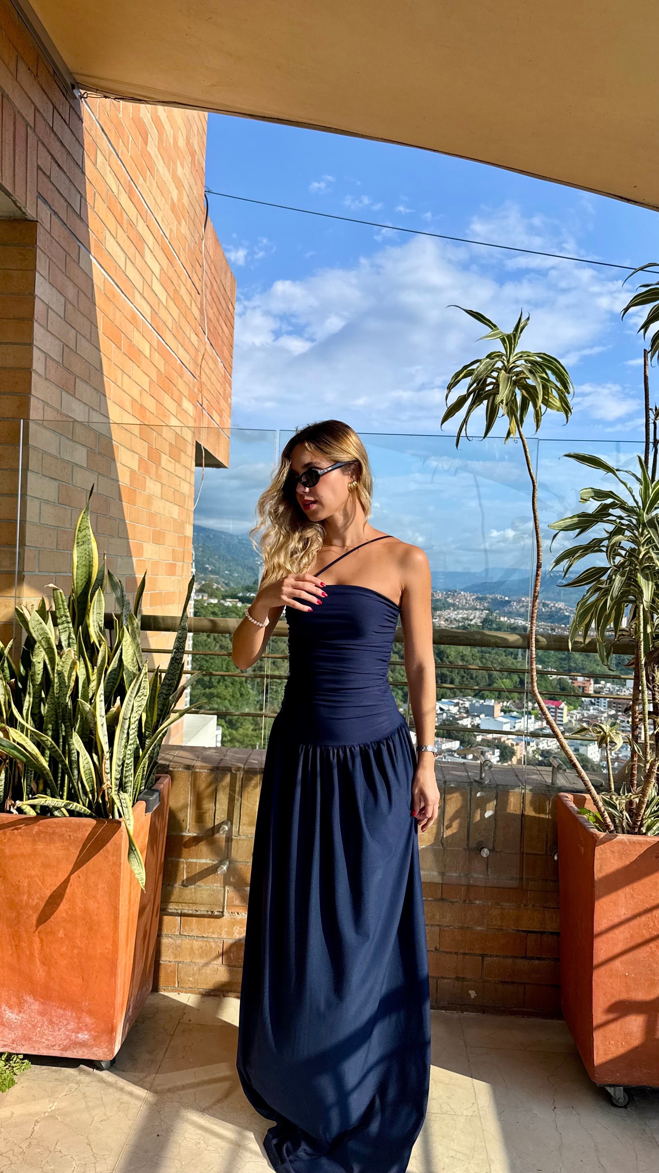 Vestido Tulia Azul Oscuro