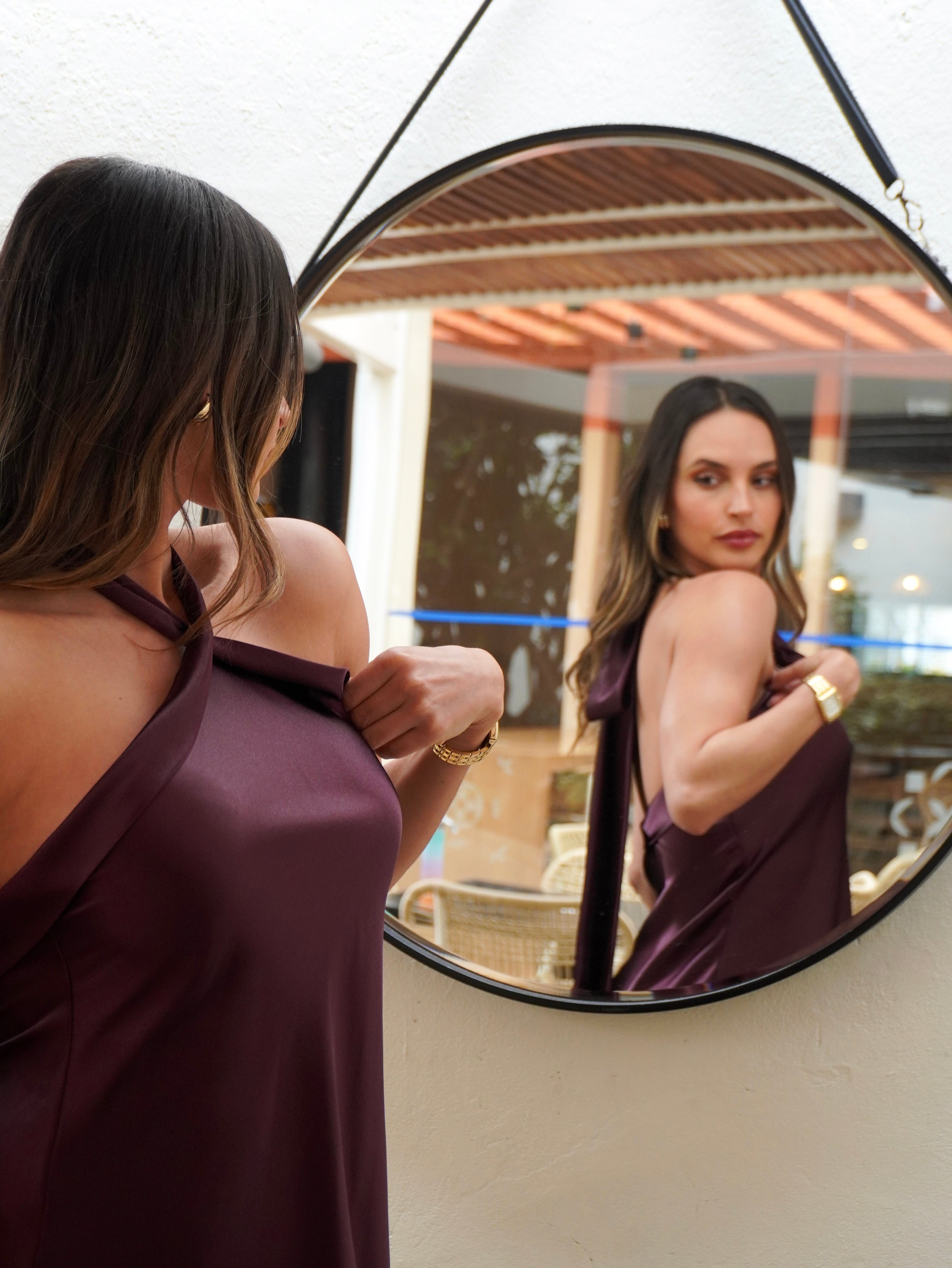 Vestido Ivanna Vino Oscuro