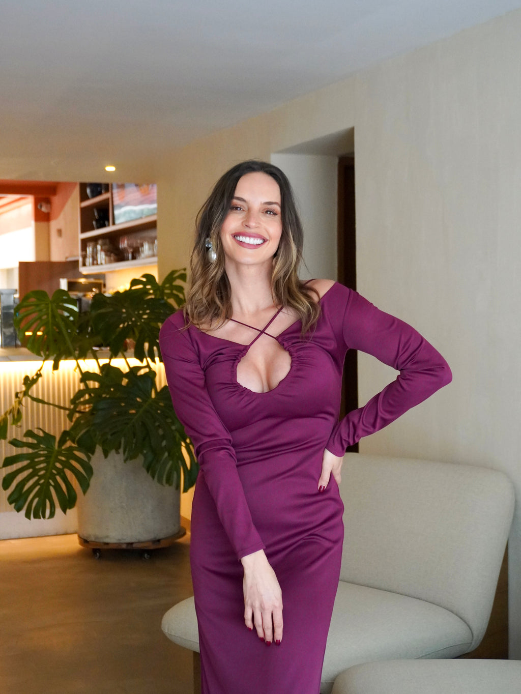 Ximena Dress - Dark Wine