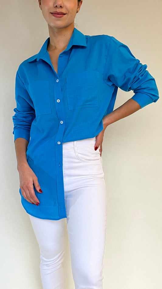 Camisa Olivia - Azul Turquesa