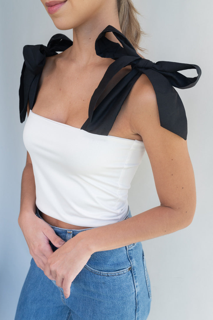 Klarissa Top - Ivory/Black