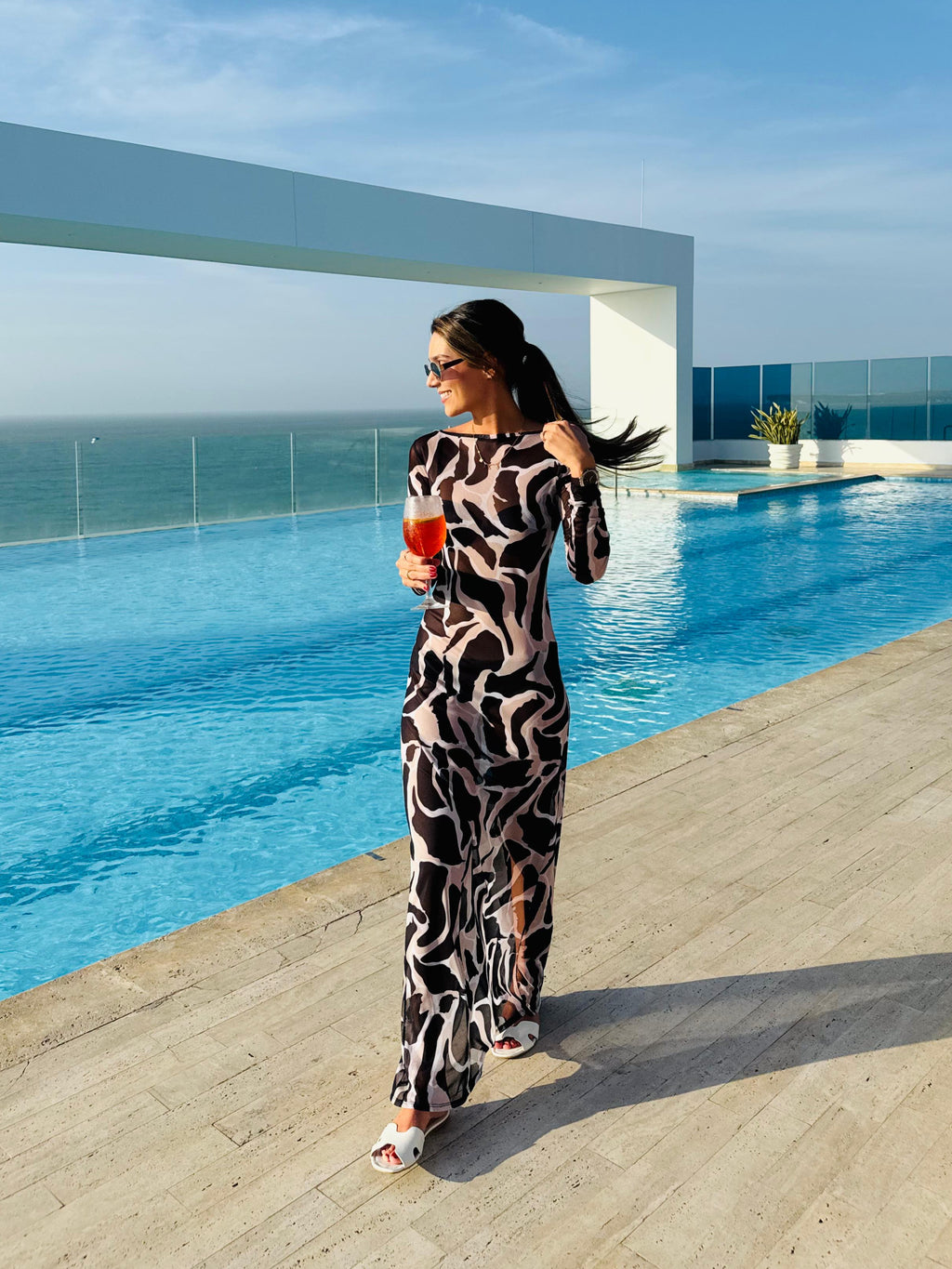 Vestido Patricia - Negro&Beige