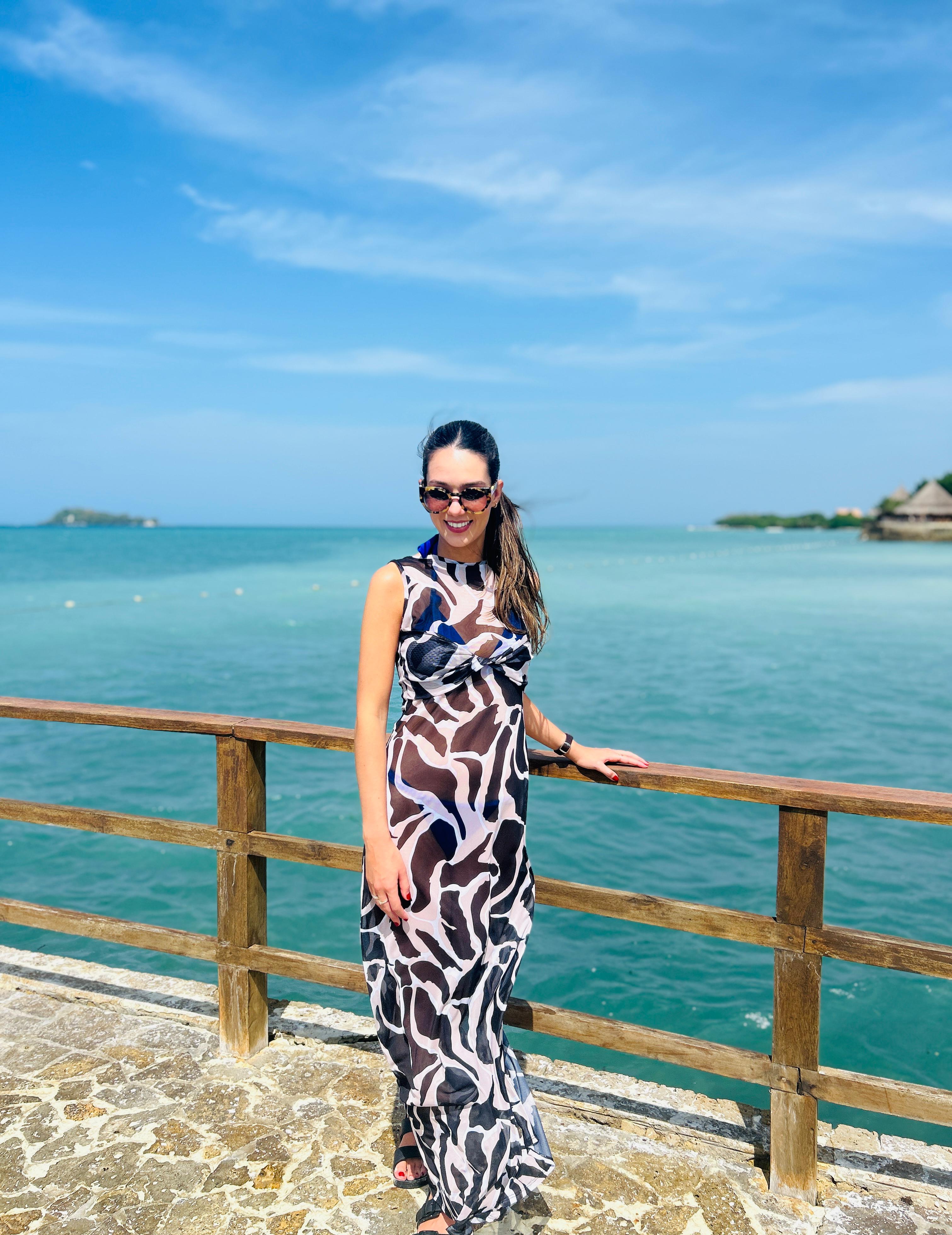 Vestido Paulina - Negro&Beige