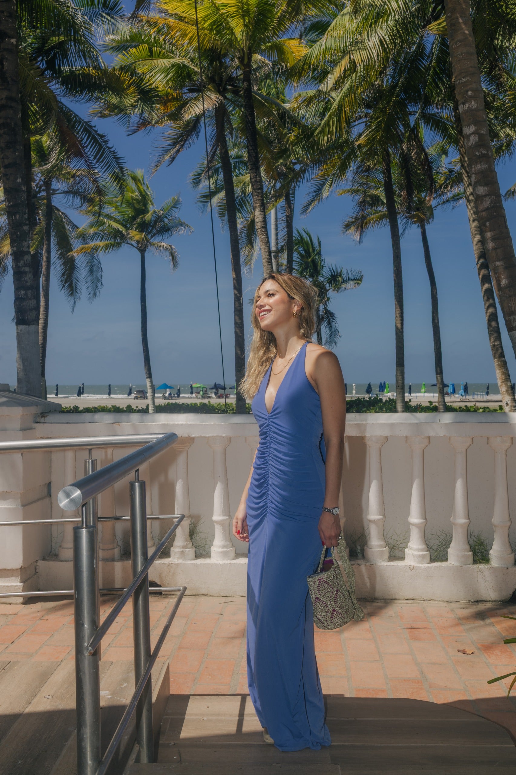 Vestido Erika Azul Grisáceo