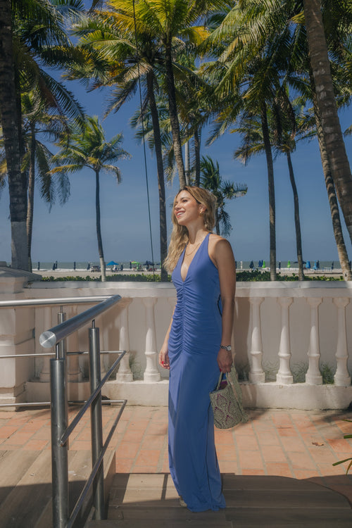 Vestido Erika Azul Grisáceo