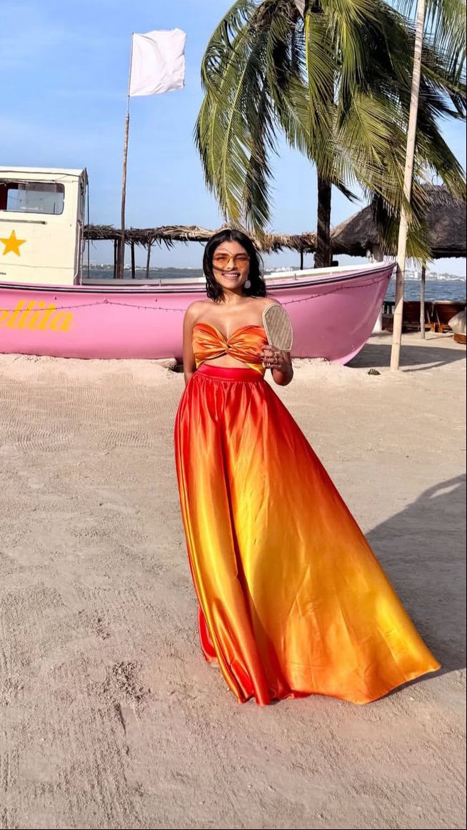 Vestido Barichara - Degradé Naranja